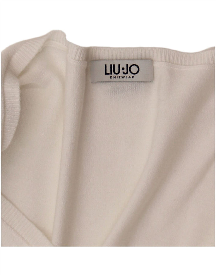 Liu Jo Damen-Cardigan-Pullover UK 10 Small Weiß