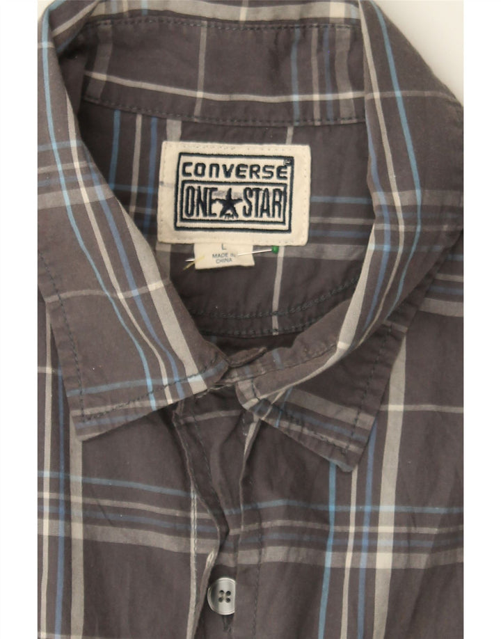 CONVERSE Mens Shirt Large Grey Check Cotton Vintage Converse and Second-Hand Converse from Messina Hembry 