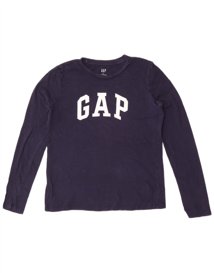 Gap Damen Graphic Top Langarm UK 14 Medium Marineblau