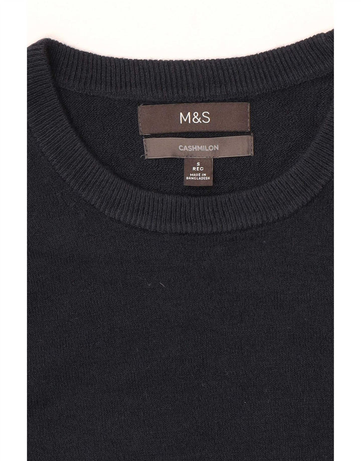 Marks & Spencer Herren-Pullover mit Rundhalsausschnitt, Größe S, marineblauer Kaschmir