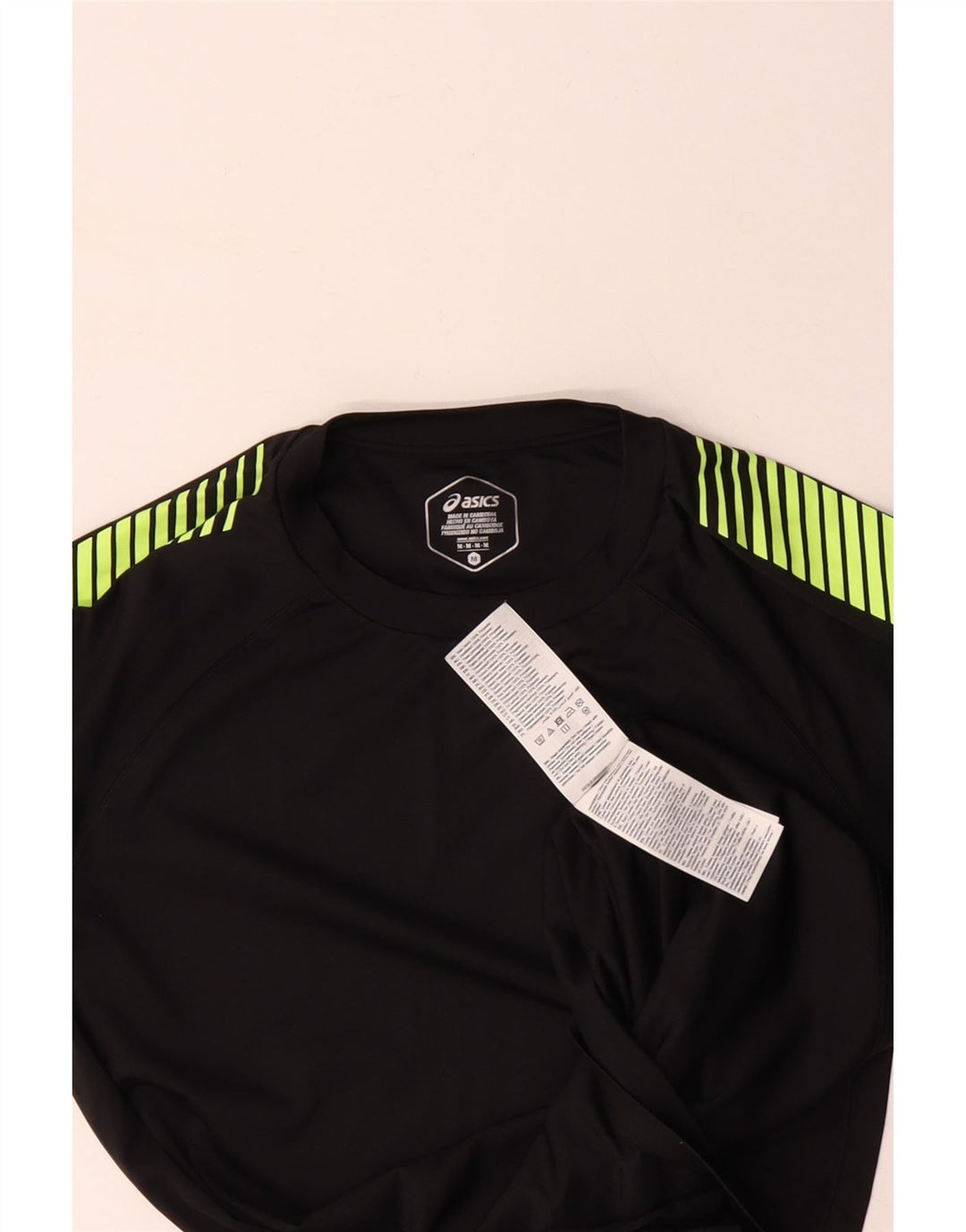 ASICS Herren-T-Shirt-Oberteil, Mittelschwarzes Farbblock-Polyester