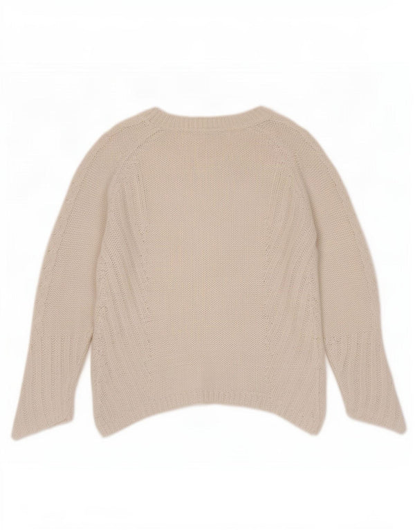 Zara Damen-Pullover mit U-Boot-Ausschnitt, Gr. 10, Small, Weiß, Acryl