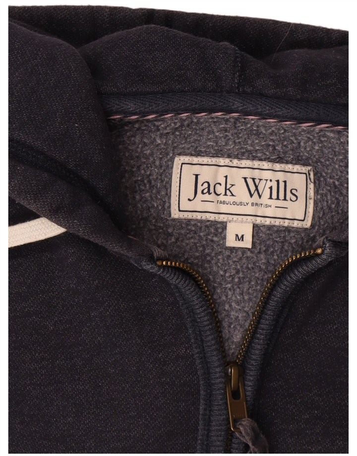 Jack Wills Herren-Kapuzenpullover mit grafischem Reißverschluss, mittelmarineblaue Baumwolle