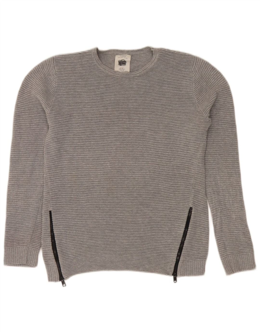 Zara Jungen-Pullover mit Rundhalsausschnitt, 11–12 Jahre, Grau