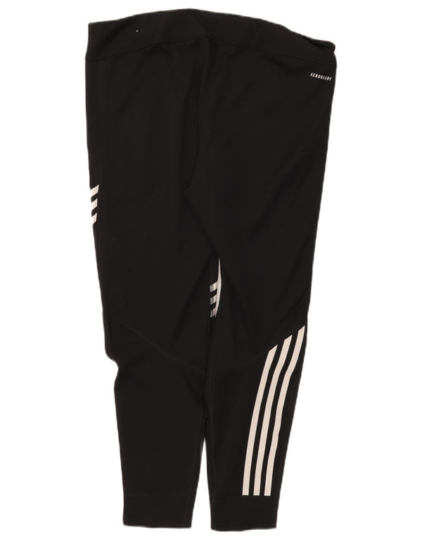 Adidas Damen Running Capri Leggings UK 20/22 XL Schwarz Polyester Sport