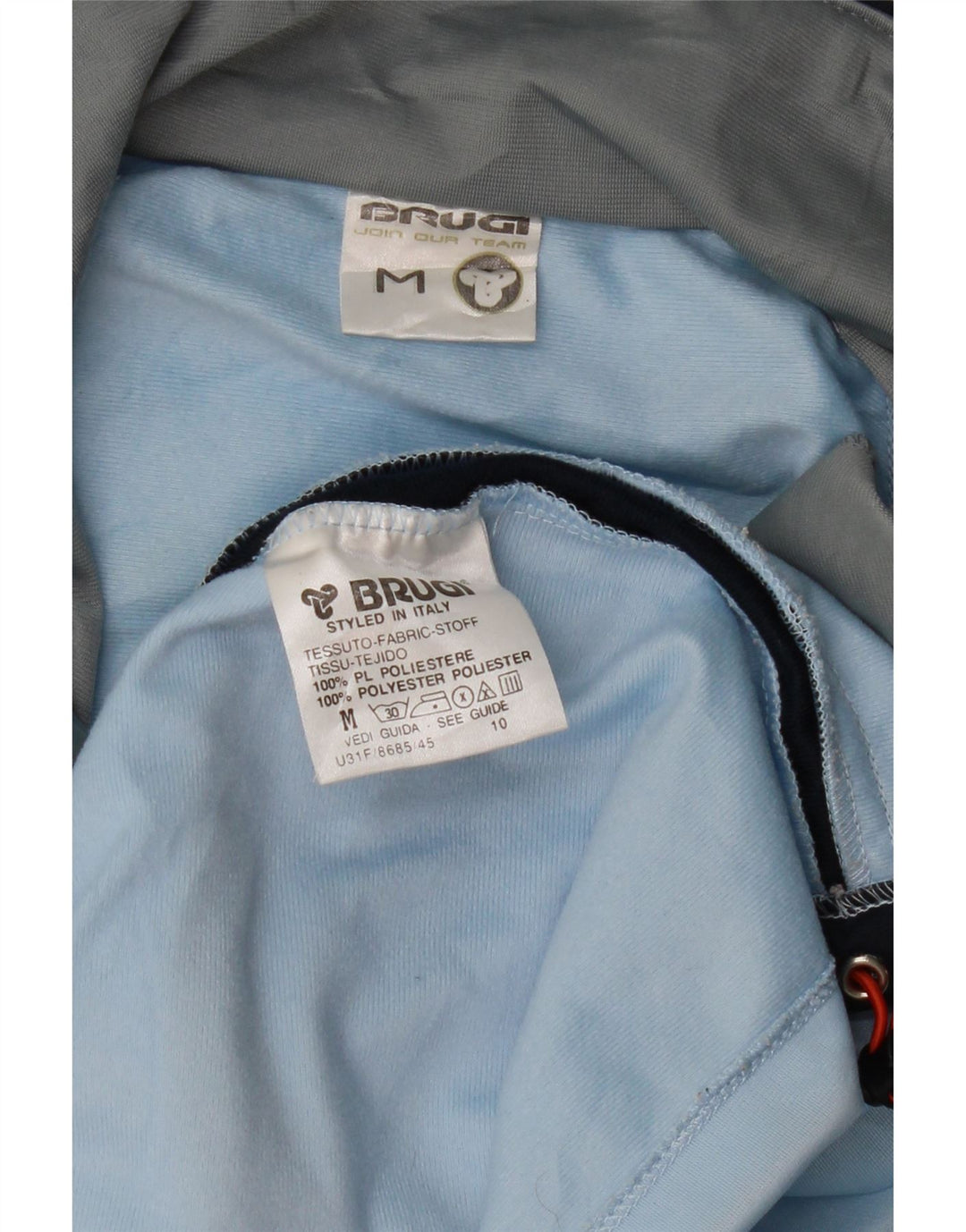 BRUGI Herren-Trainingsanzugoberteil, mittelblaues Farbblock-Polyester