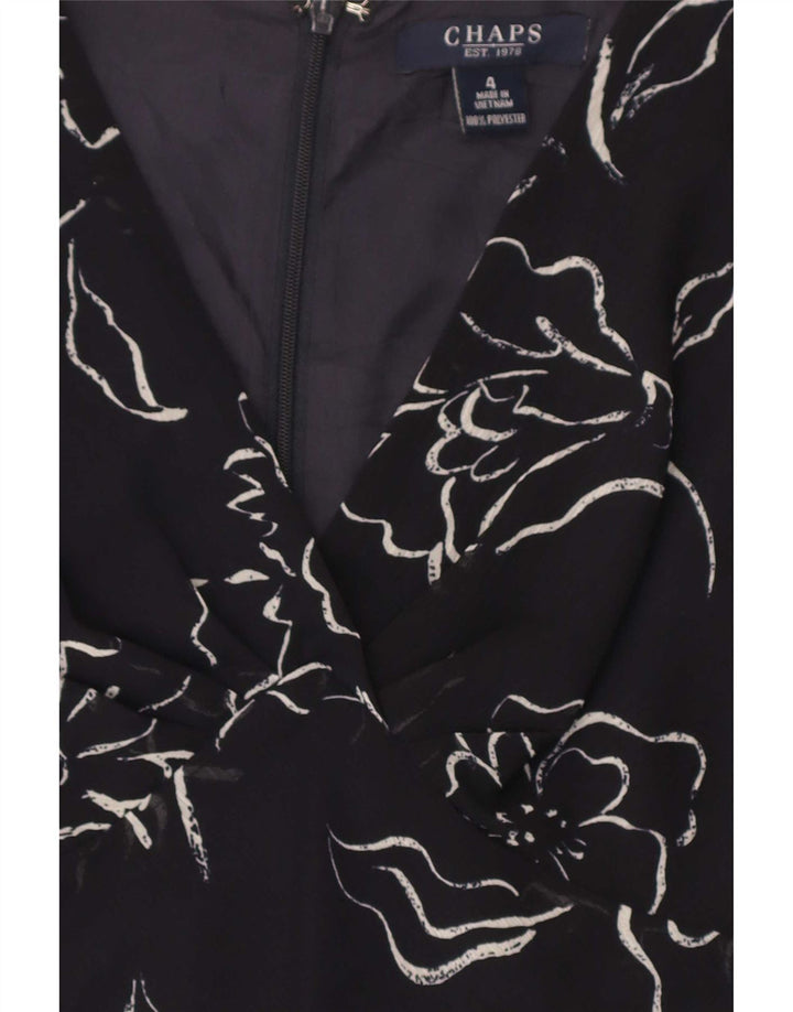 Ärmelloses Damen-Maxikleid von Chaps, Größe S, Schwarz, Blumenmuster, Polyester