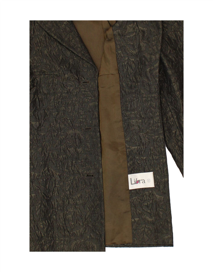 VINTAGE Womens 3 Button Blazer Jacket UK 12 Medium  Brown Polyester Vintage Vintage and Second-Hand Vintage from Messina Hembry 