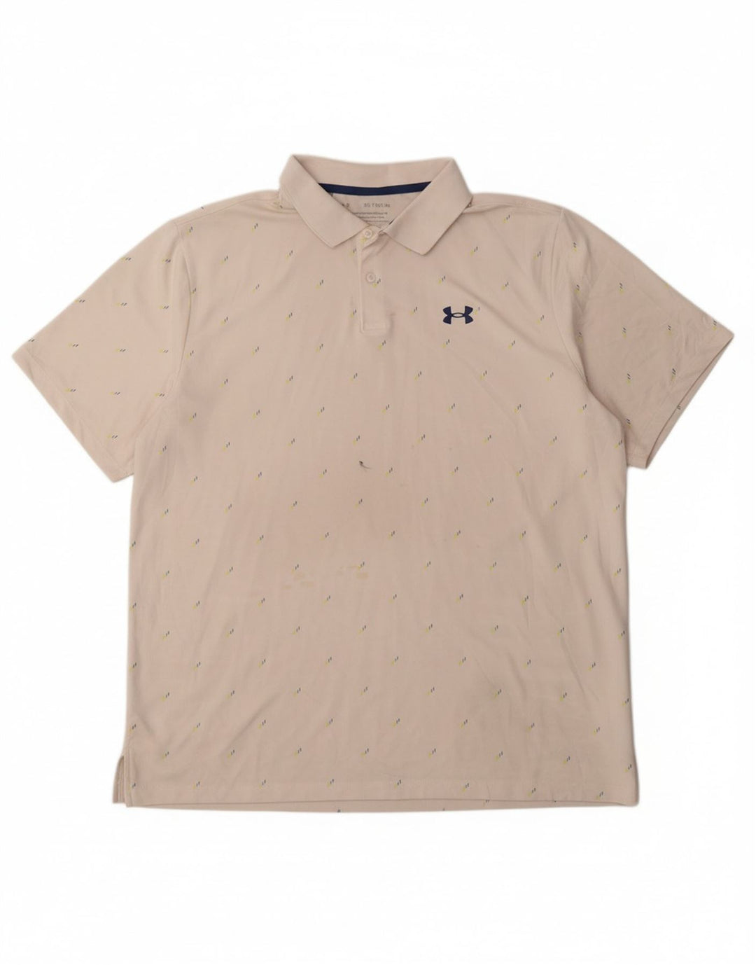 UNDER ARMOUR Mens Polo Shirt XL White Spotted Polyester