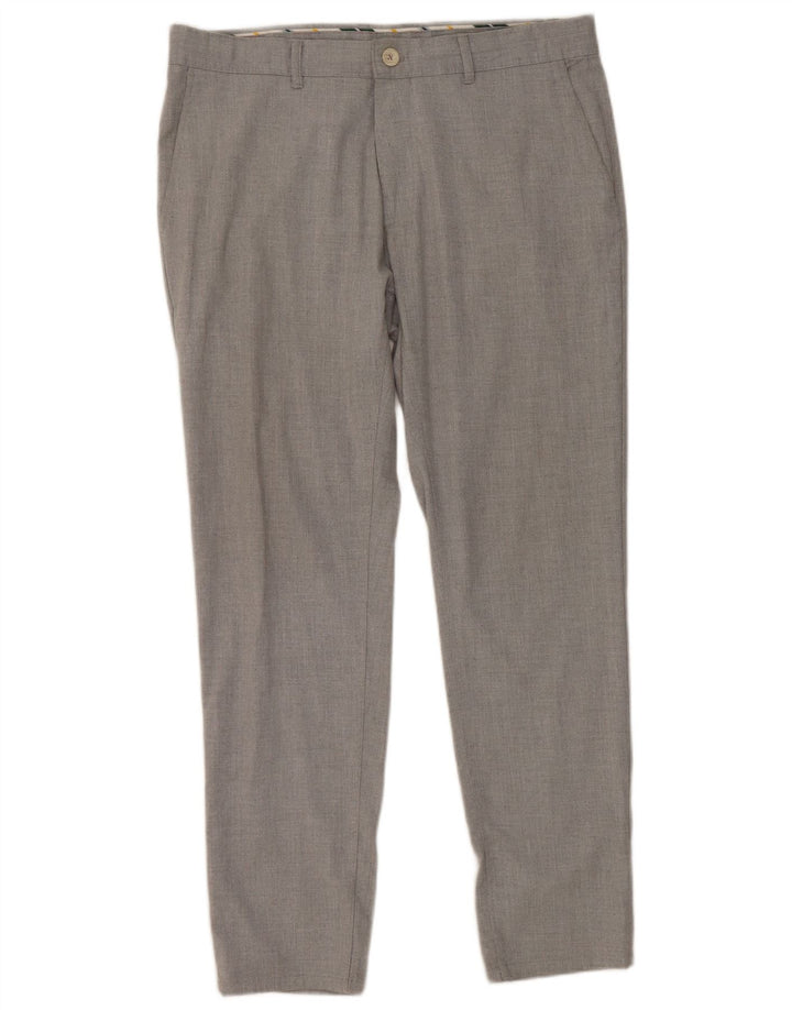Zara Herren Slim Anzughose EU 42 Large W32 L28 Grau
