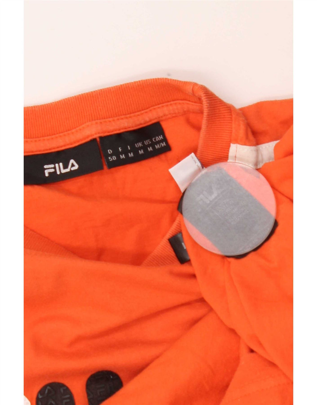 Fila Herren Grafik-T-Shirt-Oberteil aus mittelorange gestreifter Baumwolle