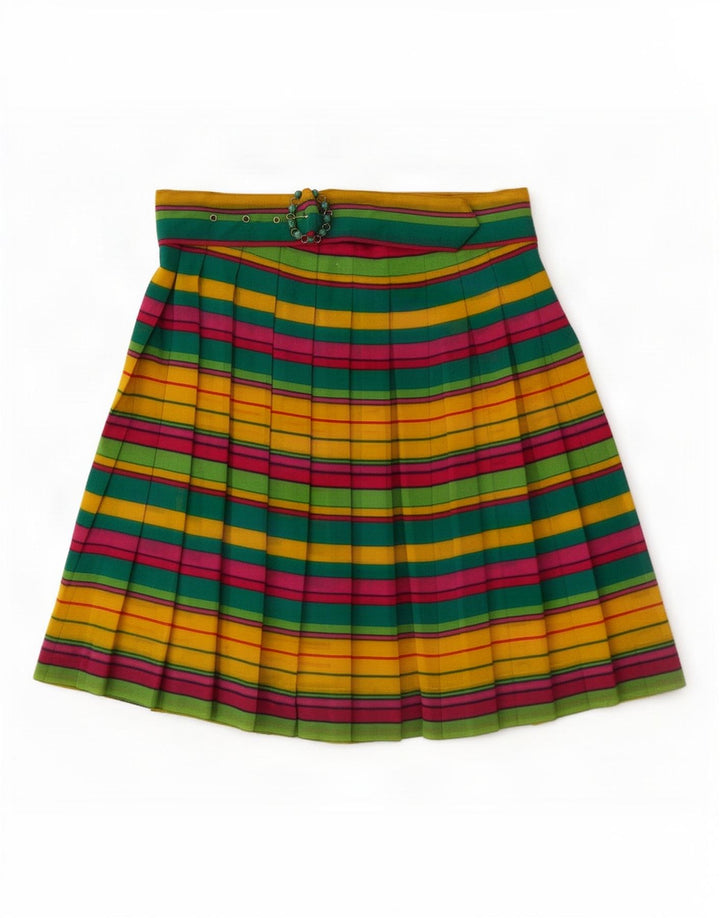Vintage Damen Faltenrock Medium W30 Mehrfarbig gestreift