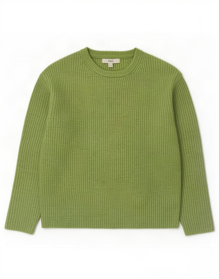 Marks & Spencer Damen-Pullover mit U-Boot-Ausschnitt, Gr. 10, Größe S, Grün, Polyester