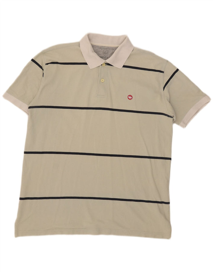 Murphy & Nye Herren Poloshirt 2XL Beige gestreift aus Baumwolle
