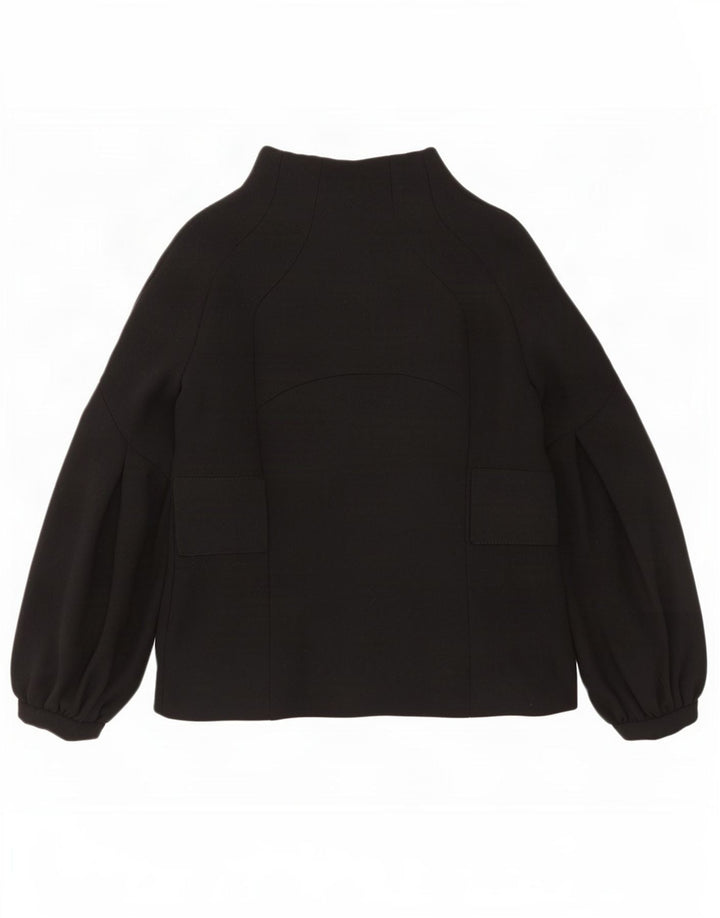 Zara Damen Blazer Jacke UK 12 Mittelschwarze Wolle
