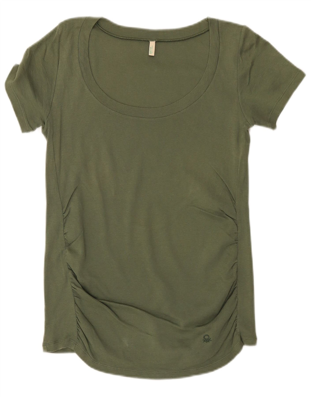 Benetton Damen T-Shirt Top UK 10 Small Khaki