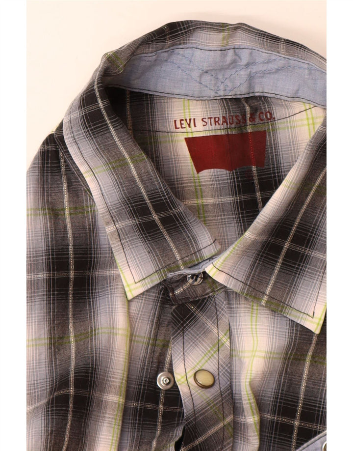 Levi's Herren-Kurzarmhemd, klein, grau kariert, Baumwolle