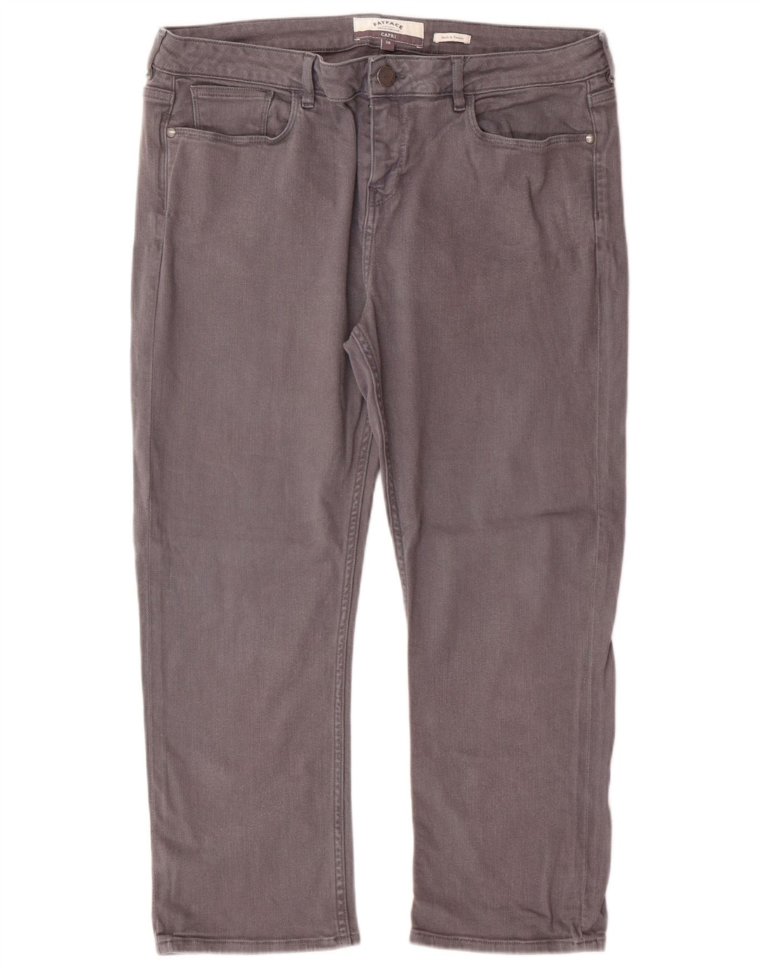 FAT FACE Damen Capri-Jeans US 16 2XL W36 L24 Graue Baumwolle