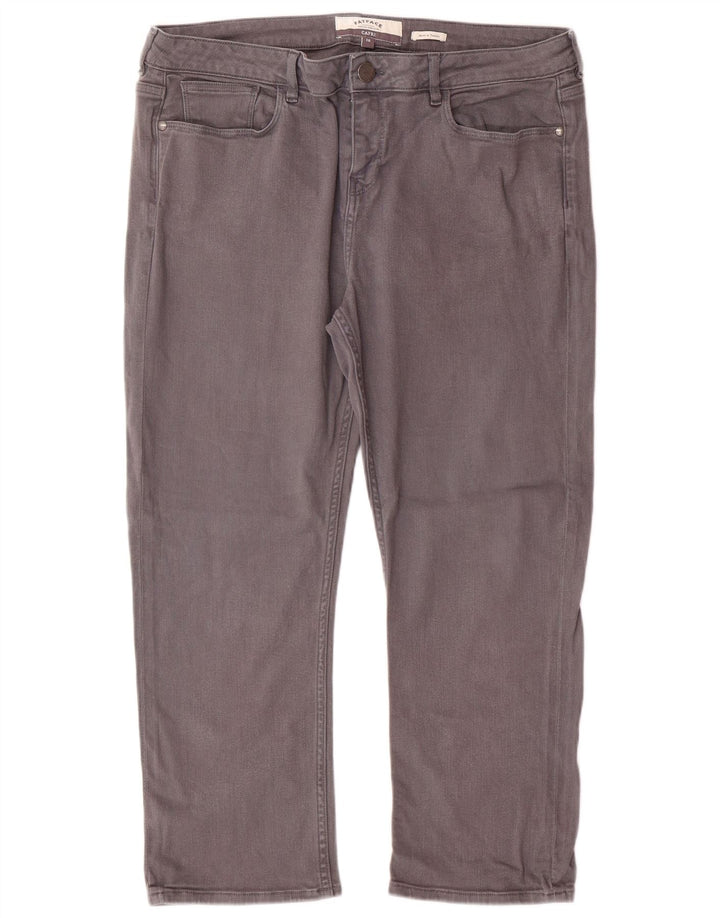 FAT FACE Damen Capri-Jeans US 16 2XL W36 L24 Graue Baumwolle