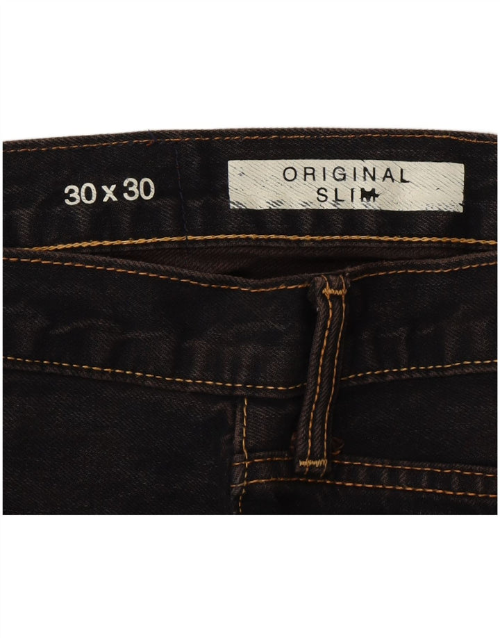 Gap Damen Slim Jeans W30 L30 Marineblau Baumwolle