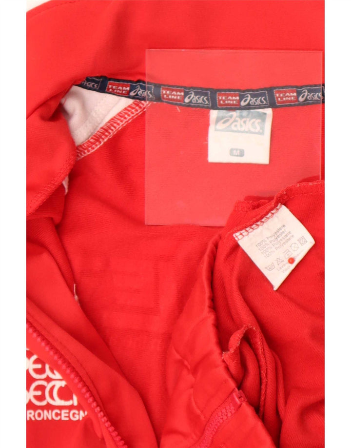 Asics Herren-Trainingsanzug mit Grafik-Oberteil, Mittelrotes Farbblock-Polyester