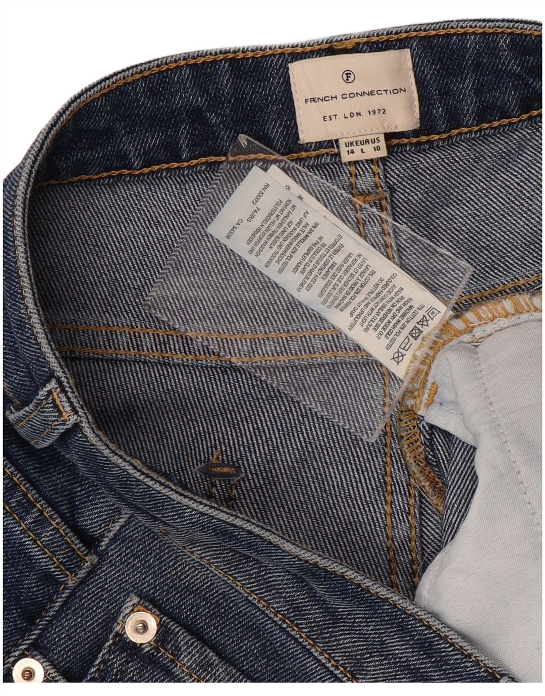 FRENCH CONNECTION Kurz geschnittene Jeans für Damen, UK 14, Größe L, W34, L25, Blau, Baumwolle