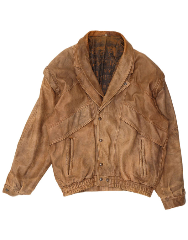 Vintage Herren Lederjacke UK 40 Large Beige