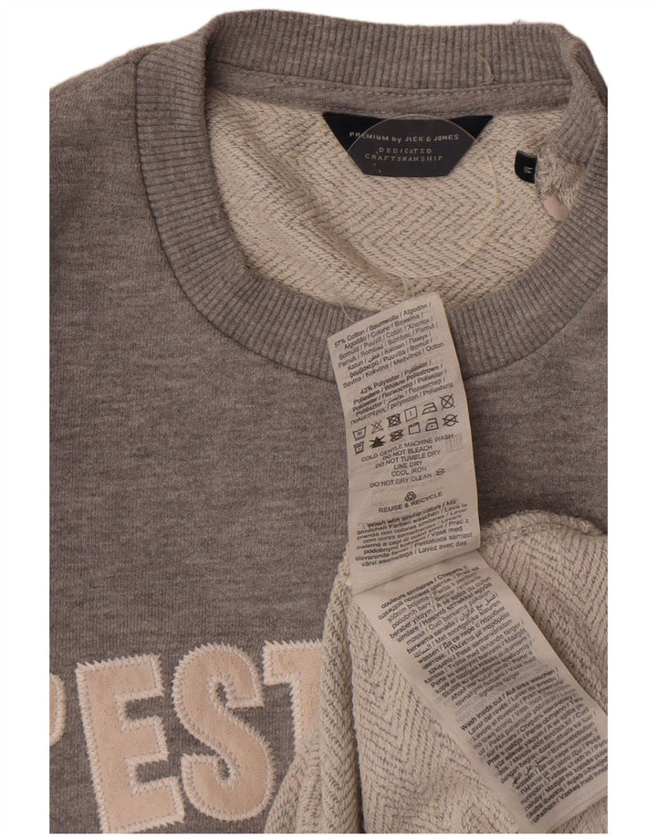Jack & Jones Herren-Sweatshirt mit Grafik, mittelgraue Baumwolle