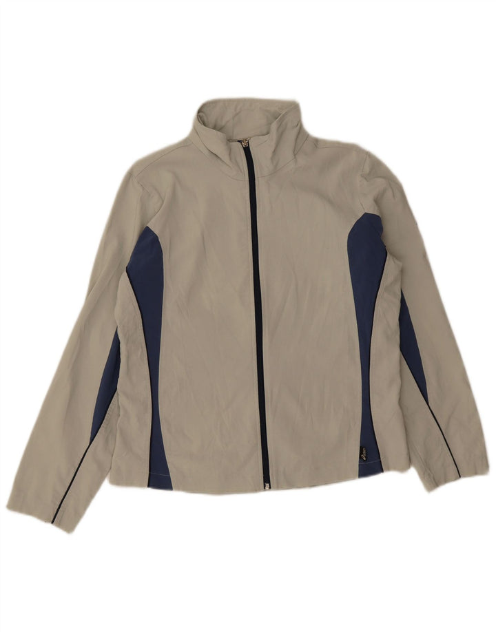 Asics Damen-Trainingsanzug-Top-Jacke UK 12 Mittelgrauer Farbblock
