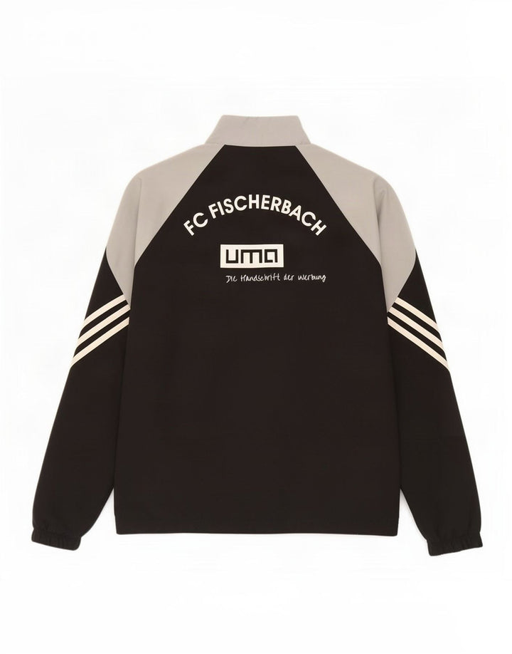 Adidas Herren-Trainingsanzug mit grafischem Oberteil, Mittelschwarzes Farbblock-Polyester