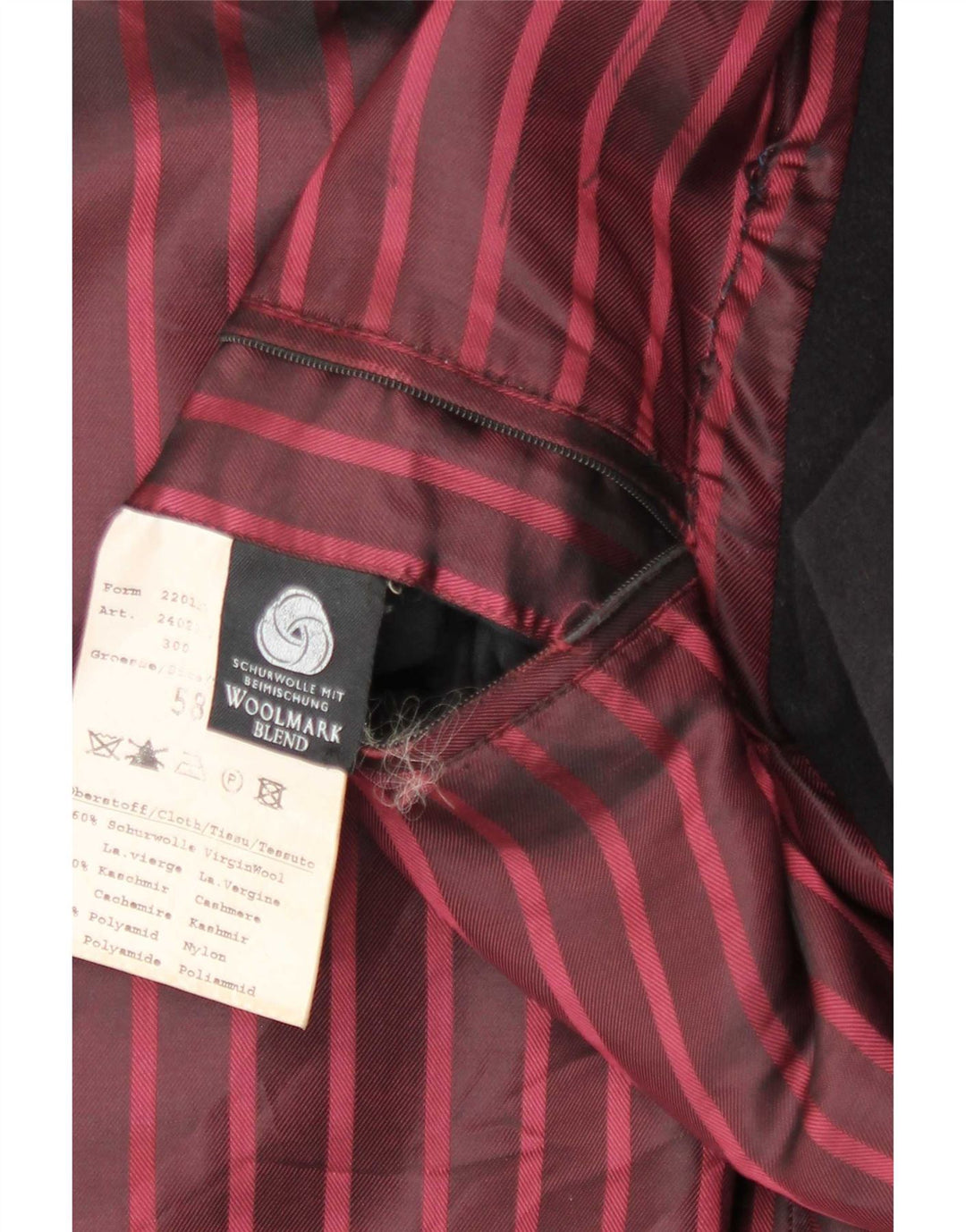 Bugatti Herrenmantel IT 48 4XL Schwarze Wolle