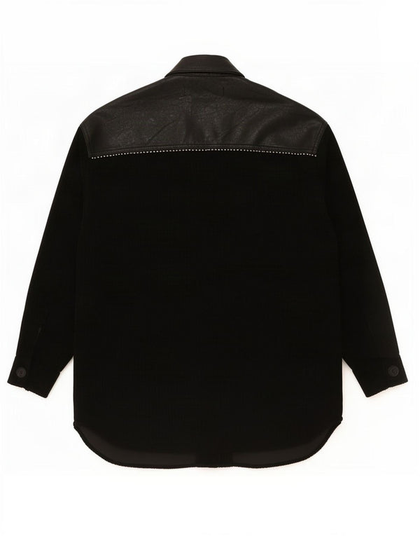 Zara Damen Übergroßes Hemd UK 6 XS Schwarz Polyester