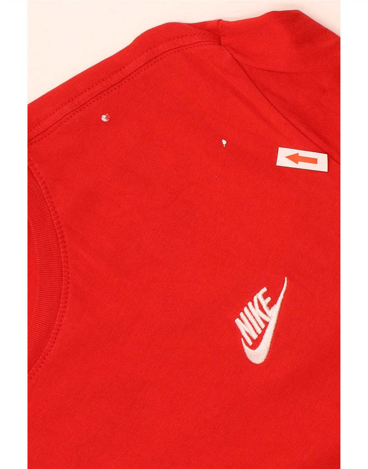 Nike Herren Athletic Cut T-Shirt Top Große rote Baumwolle