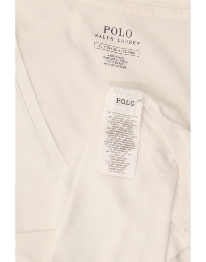 POLO RALPH LAUREN Herren T-Shirt Top XL Weiße Baumwolle