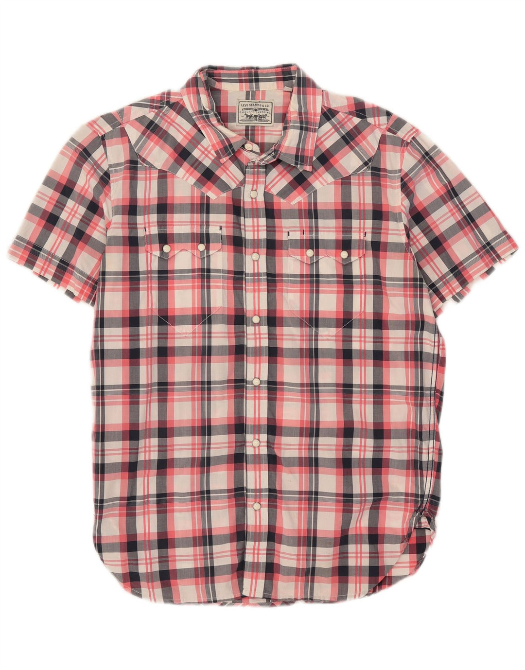 Levi's Herren-Kurzarmhemd, groß, mehrfarbig, kariert, Baumwolle, Western-Stil