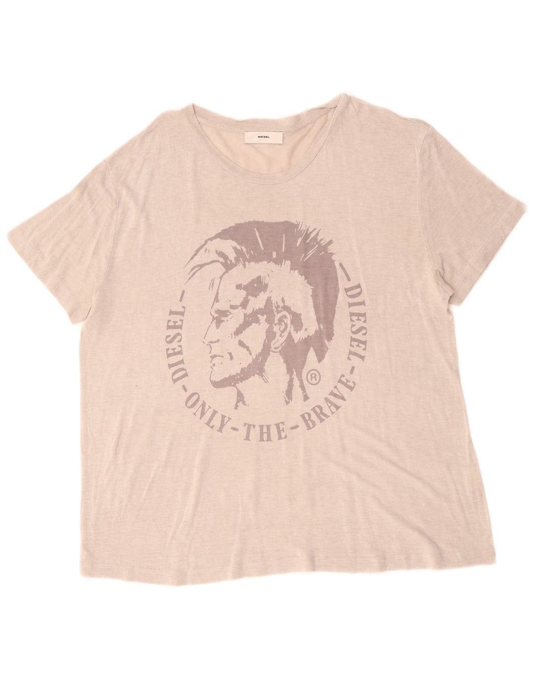 Diesel Damen Grafik T-Shirt Top UK 18 XL Beige Classic