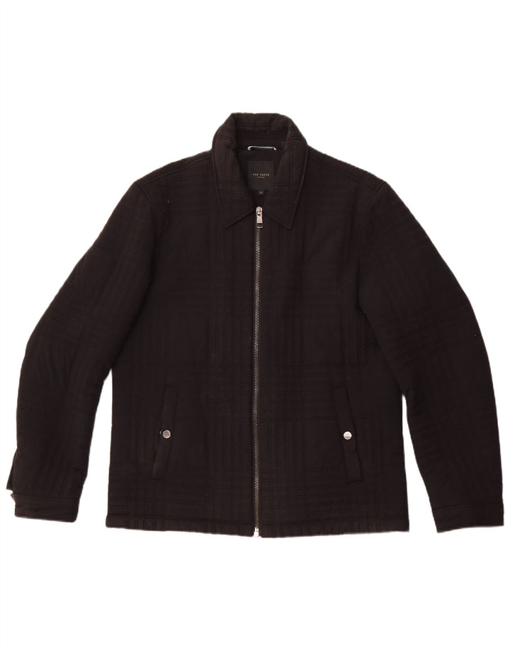 Ted Baker Herren-Steppjacke, Größe 4, großes, schwarzes Polyamid