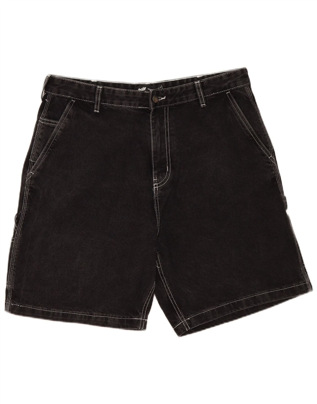 Pull & Bear Herren Cargo Denim Shorts EU 46 XL W36 Schwarz