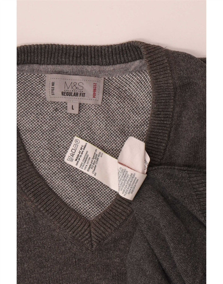Marks & Spencer Herren-Tanktop in normaler Passform aus grauer Baumwolle