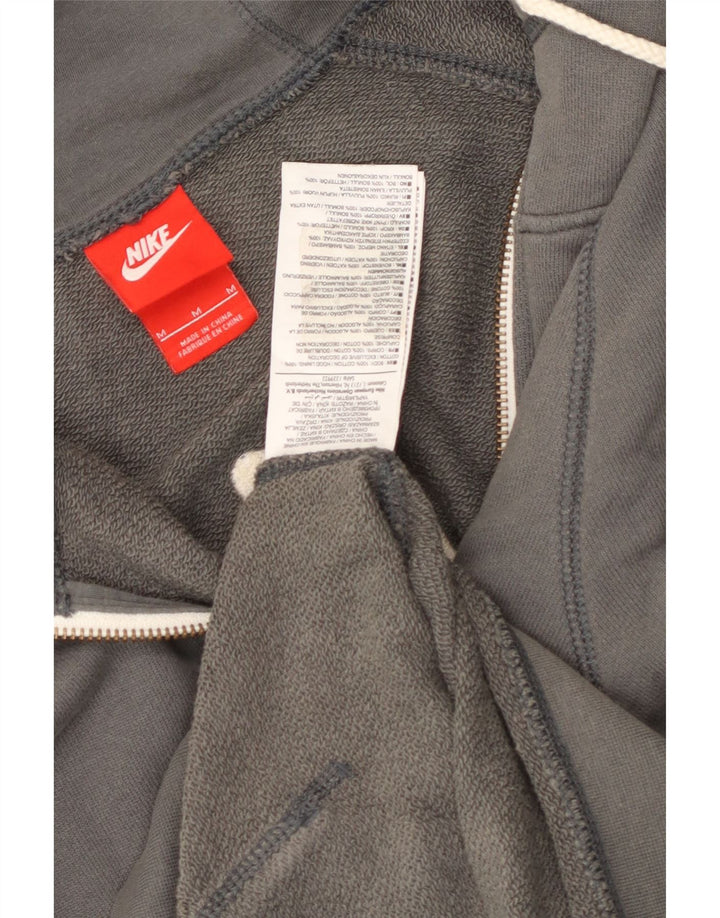 Nike Herren-Kapuzenpullover mit grafischem Reißverschluss, mittelgraue Baumwolle