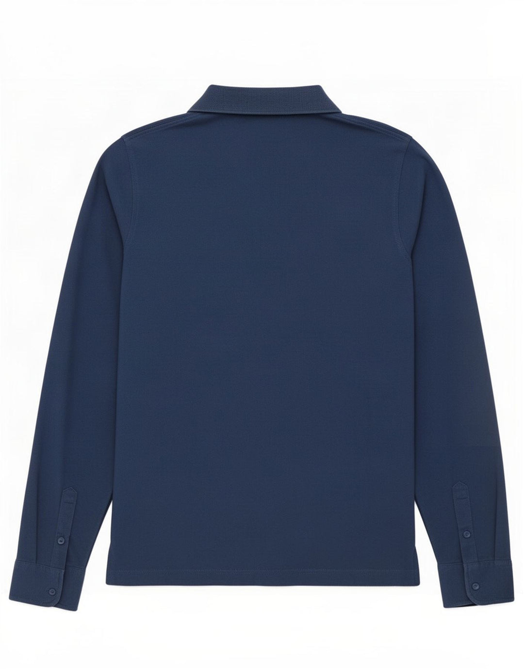 Sun68 Herren-Langarm-Poloshirt aus mittelblauer Baumwolle