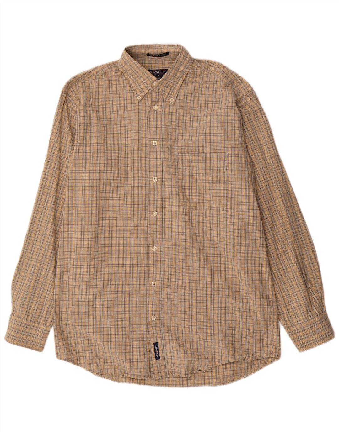 Gant Herren-Hemd, mittelbeige, kariert, Baumwolle