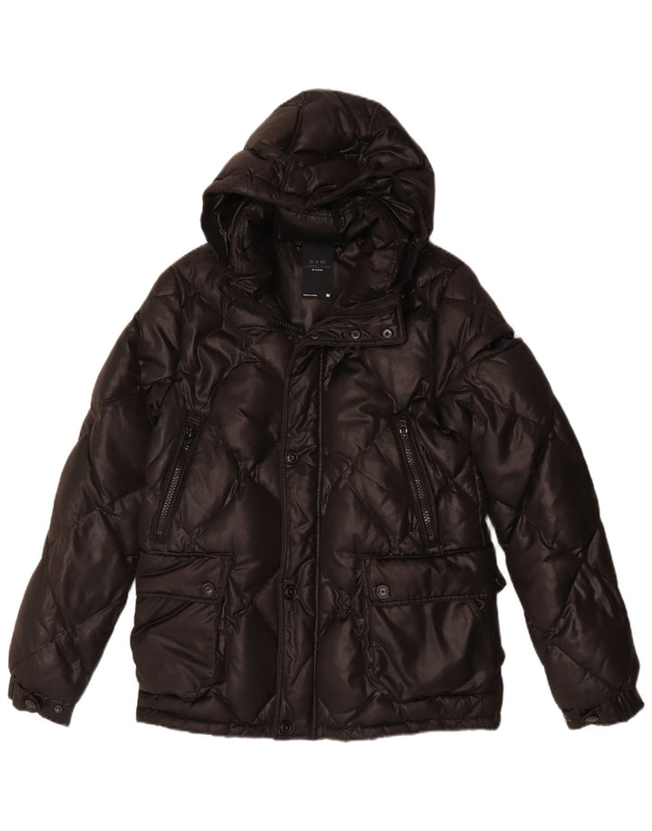 G-Star Herren-Jacke mit Kapuze, gepolstert, UK 38, Mittelschwarz, Polyester