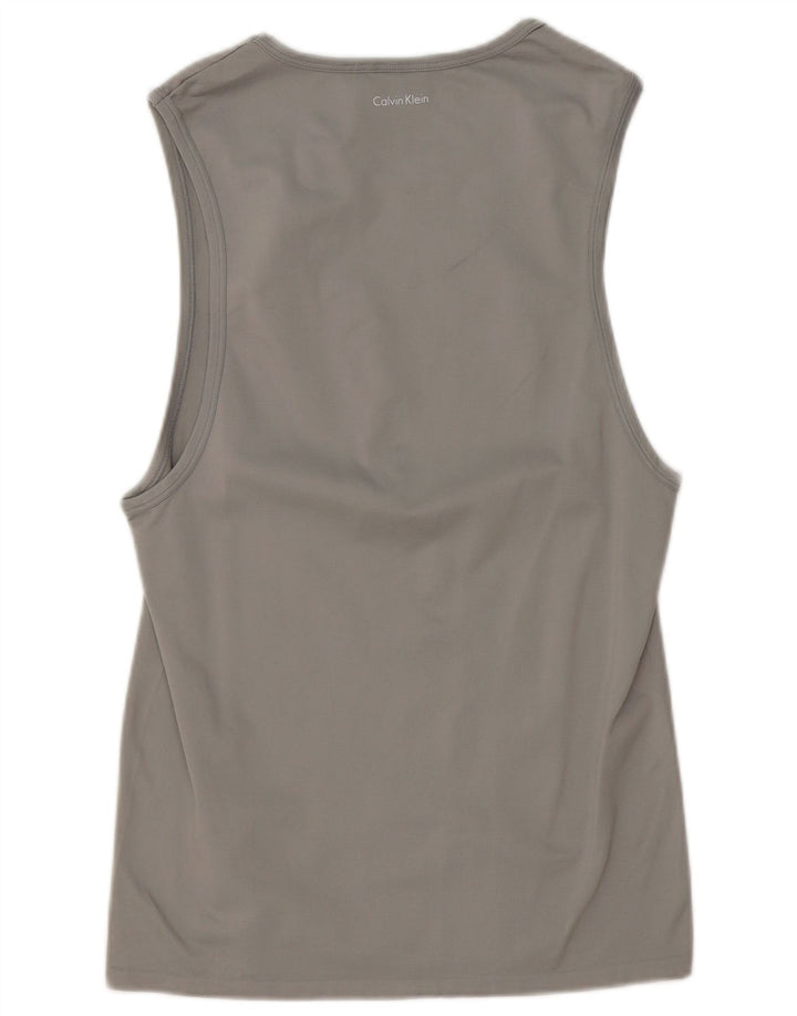 CALVIN KLEIN Mens Vest Top Large Grey Nylon