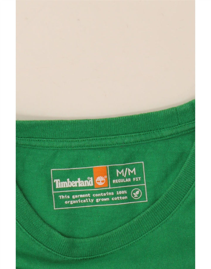 Timberland Herren Regular Fit Grafik-T-Shirt-Oberteil aus mittelgrüner Baumwolle