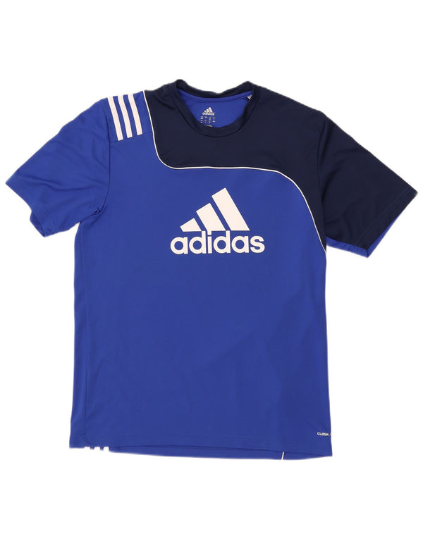 Adidas Herren Climalite Graphic T-Shirt Top UK 42/44 Large Blue Colourblock