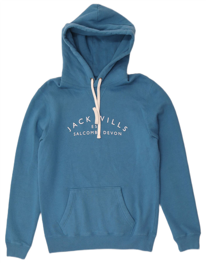 Jack Wills Herren-Pullover mit grafischem Kapuzenpullover, Größe S, Blau