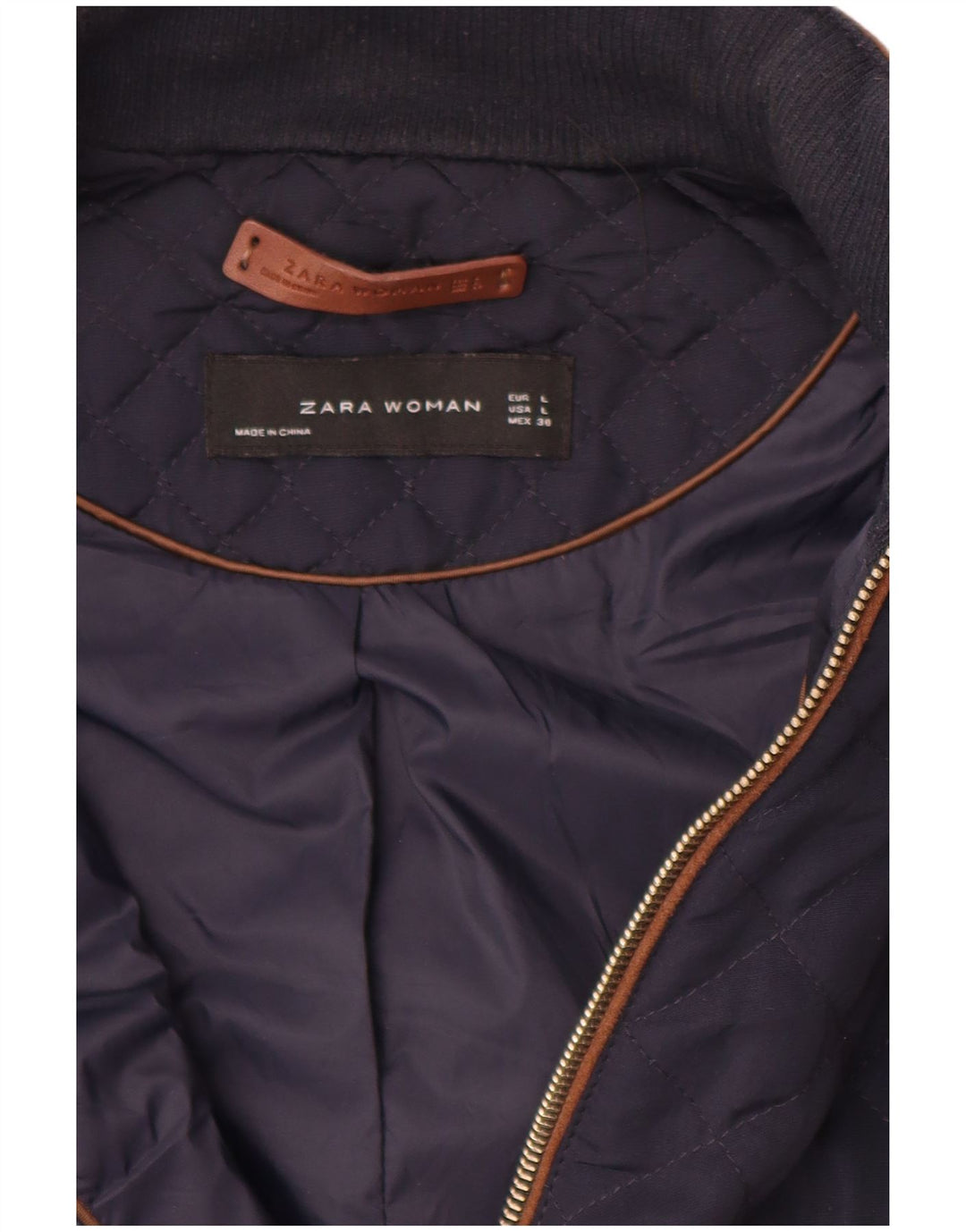 Zara Damen Steppweste UK 16 Large Marineblau