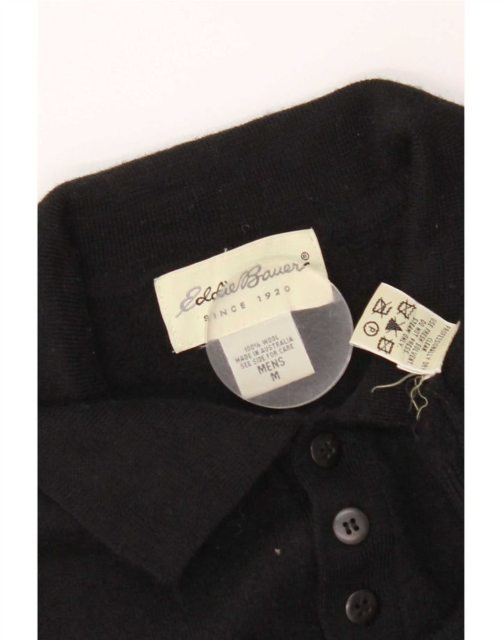 Eddie Bauer Herren-Pullover mit Polokragen, mittelschwarze Wolle