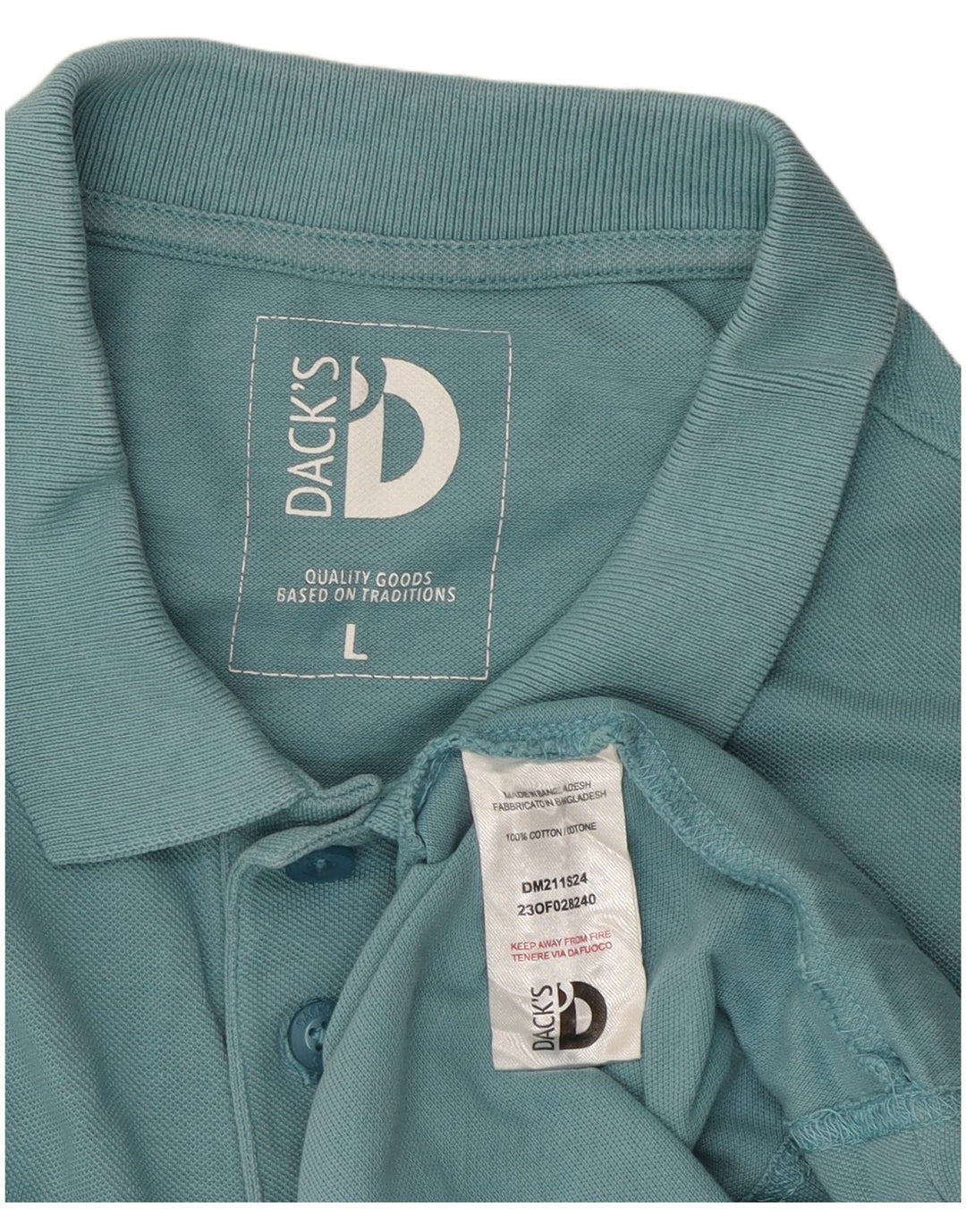 DACK'S Herren-Poloshirt, groß, blaue Baumwolle